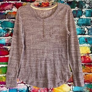 Woolrich Purple Waffle Knit Henley Shirt Long Sleeve Size Small